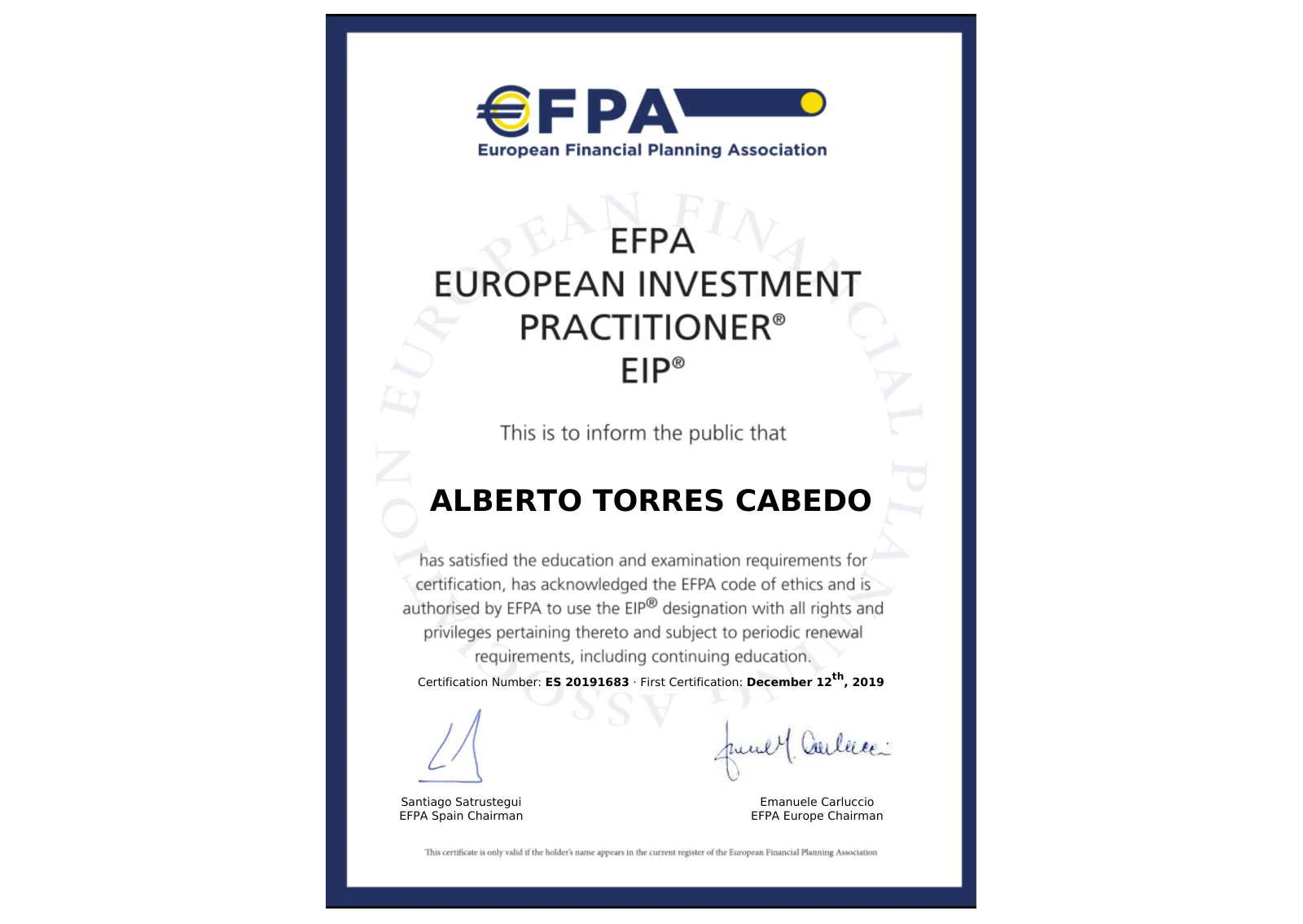 1 Certificado EIP EFPA Alberto Torres
