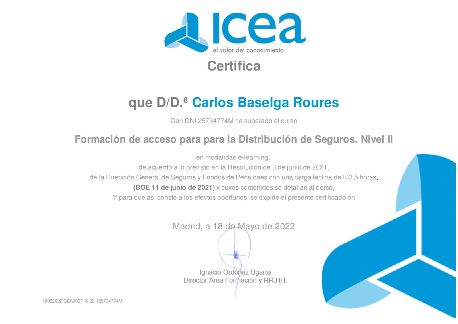 OBS-Carlos Certificado OBS Carlos Baselga